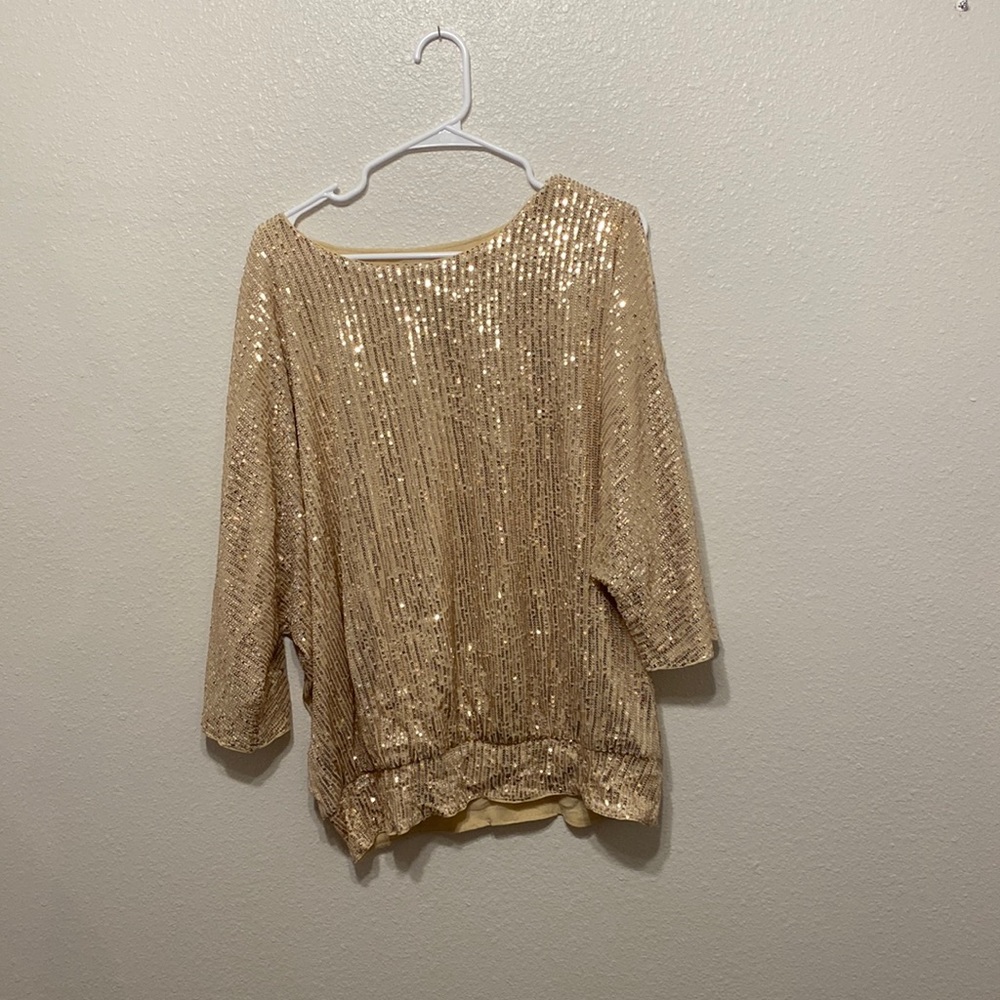Gold sequin long sleeve